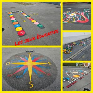 Jeux thermocollés cour d'école Nord