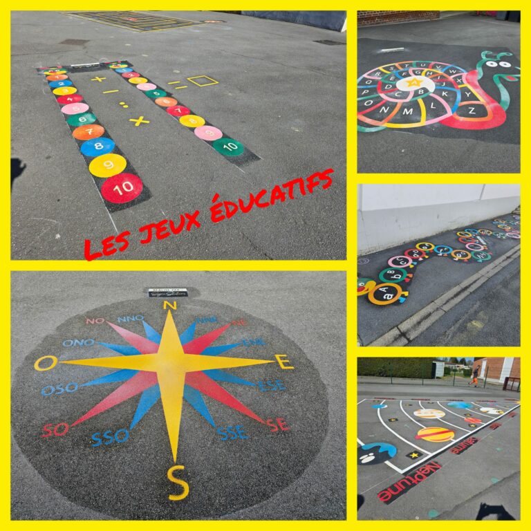 Jeux thermocollés cour d'école Nord